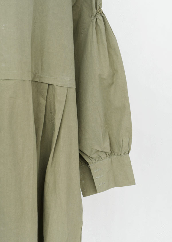 پیراهن بلند سرشانه دکمه دار وارداتی - Image 9