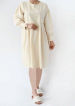 پیراهن بلند سرشانه دکمه دار وارداتی - Image 4