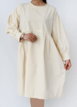 پیراهن بلند سرشانه دکمه دار وارداتی - Image 5