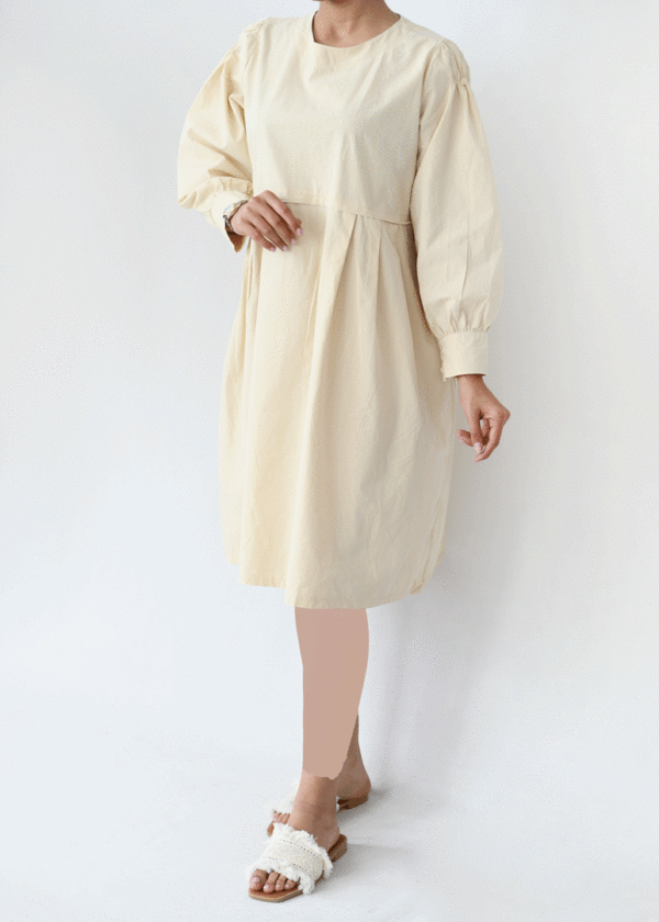 پیراهن بلند سرشانه دکمه دار وارداتی - Image 6