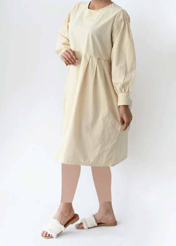 پیراهن بلند سرشانه دکمه دار وارداتی - Image 7