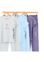 ست تیشرت و شلوار پاستلی گل - Image 3