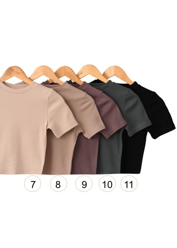 کراپ تیشرت بیسیک کبریتی - Image 3