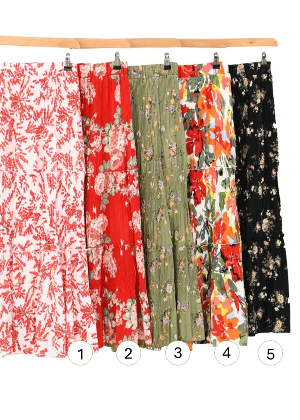 Slide2 دامن پلیسه پرپری آستردار - Image 2