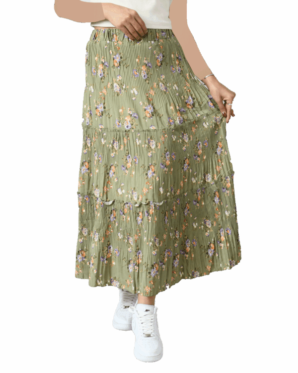 تن-خور-دامنی-(1) دامن پلیسه پرپری آستردار - Image 5