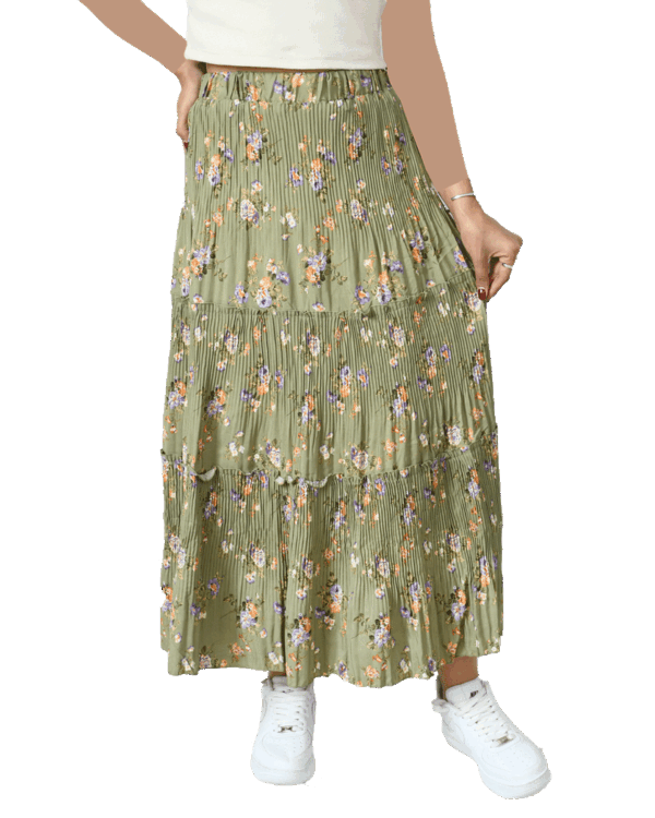 تن-خور-دامنی-(3) دامن پلیسه پرپری آستردار - Image 7