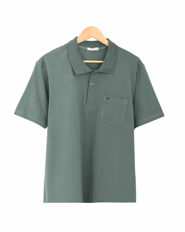 تیشرت مردانه یقه دار سه دکمه - Image 1