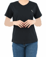 تیشرت مشکی زنانه با گلدوزی بابونه - Image 2