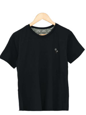 تیشرت مشکی زنانه با گلدوزی بابونه