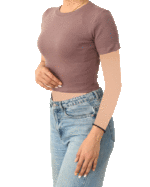 کراپ تیشرت بیسیک کبریتی - Image 4