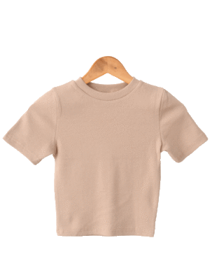 کراپ تیشرت بیسیک کبریتی