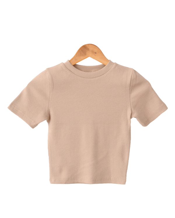 کراپ تیشرت بیسیک کبریتی - Image 1