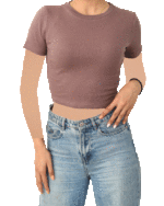 کراپ تیشرت بیسیک کبریتی - Image 5