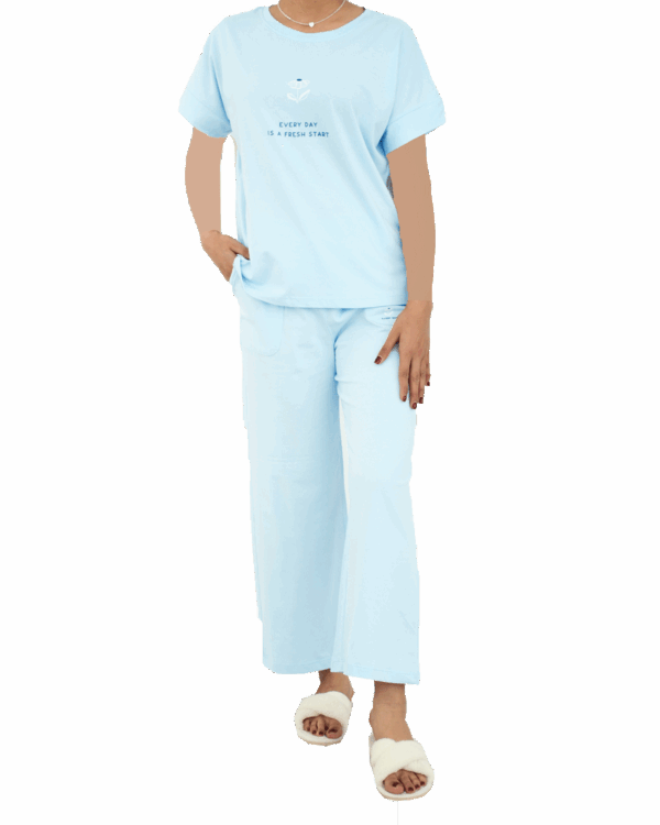 ست تیشرت و شلوار پاستلی گل - Image 5