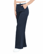 شلوار بزه یاق کمر ریش سرمه ای تیره - Image 2