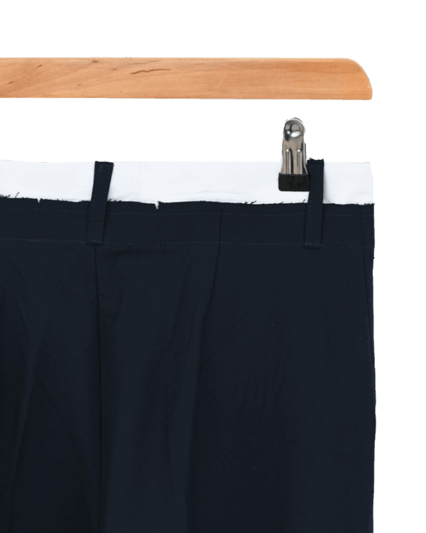 شلوار بزه یاق کمر ریش سرمه ای تیره - Image 7