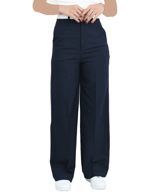 شلوار بزه یاق کمر ریش سرمه ای تیره - Image 4