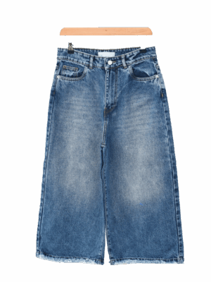 شلوار جین شورت بگ آبی