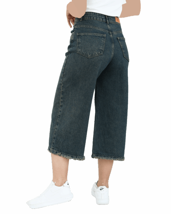 شلوار شورت بگ آبی کثیف - Image 6