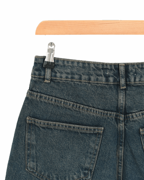 شلوار شورت بگ آبی کثیف - Image 7