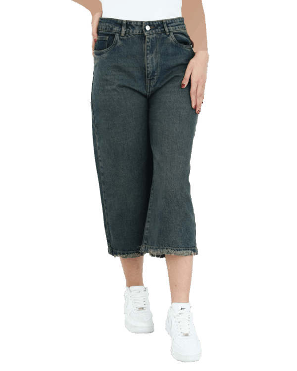 شلوار شورت بگ آبی کثیف - Image 5