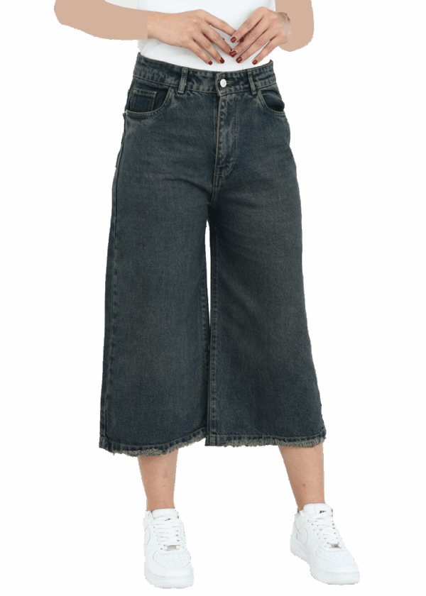 شلوار شورت بگ آبی کثیف - Image 3