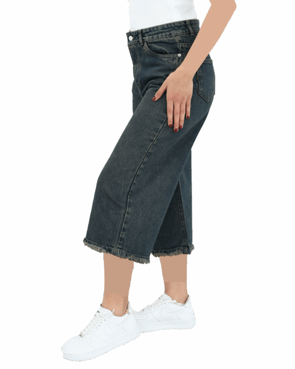 شلوار شورت بگ آبی کثیف - Image 2