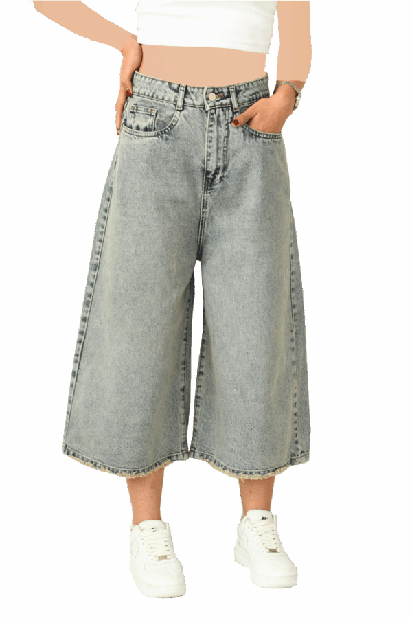 شلوار شرت بگ آبی کدر - Image 4