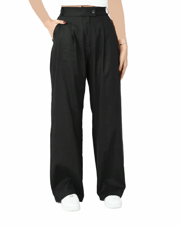 شلوار پاگون پشت کش (3) شلوار لینن پیله دار - Image 1