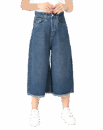 شلوار شورت بگ جین سرمه ای پایین ریش - Image 3