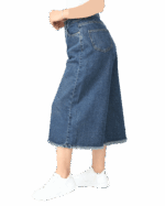 شلوار شورت بگ جین سرمه ای پایین ریش - Image 4