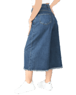 شلوار شورت بگ جین سرمه ای پایین ریش - Image 5