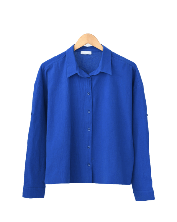 شومیز-ساده-5-رنگ--(5) شومیز لینن بیسیک - Image 1