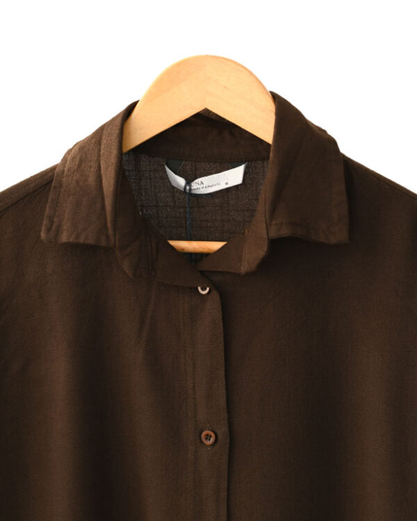 شومیز لینن اسلپ رنگی - Image 6