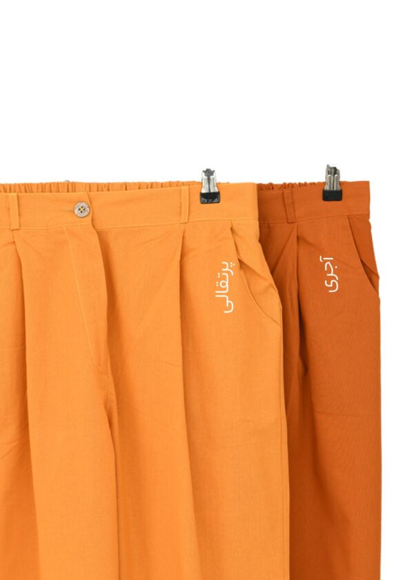 Slide1 شلوار مام فیت لینن - Image 2