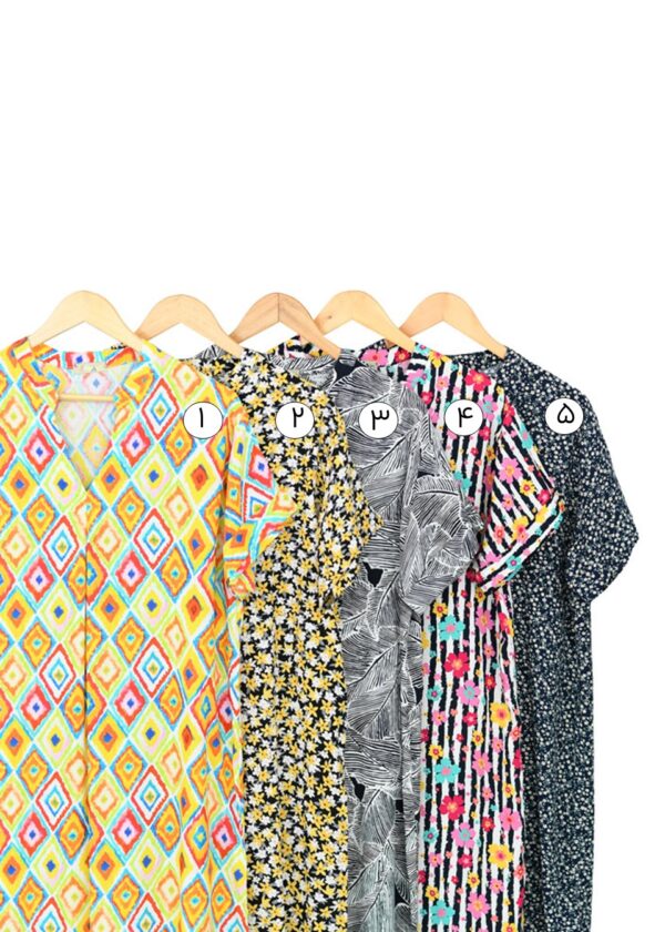 پیراهن یقه هفت طرح دار - Image 2