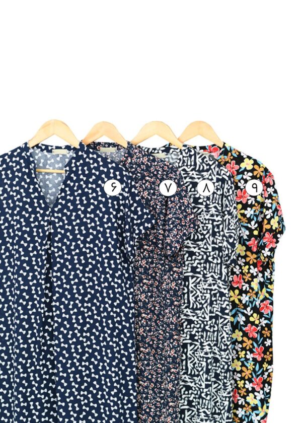 پیراهن یقه هفت طرح دار - Image 3