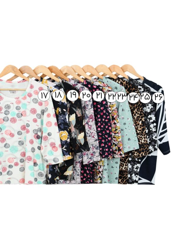 بلوز استین سه ربع طرح دار - Image 4