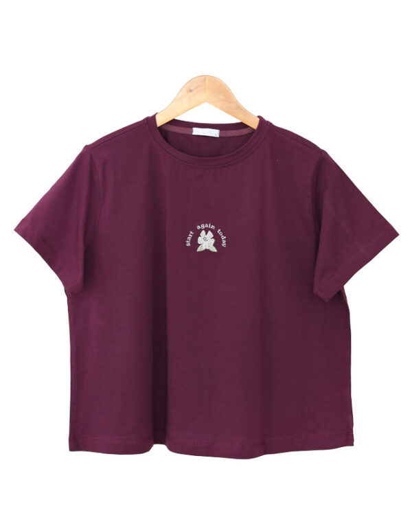 تیشرت زنانه گلدوزی شکوفه - Image 1