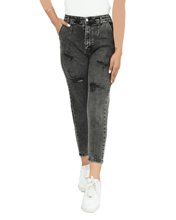 شلوار جین مام فیت زاپدار رویال - Image 5