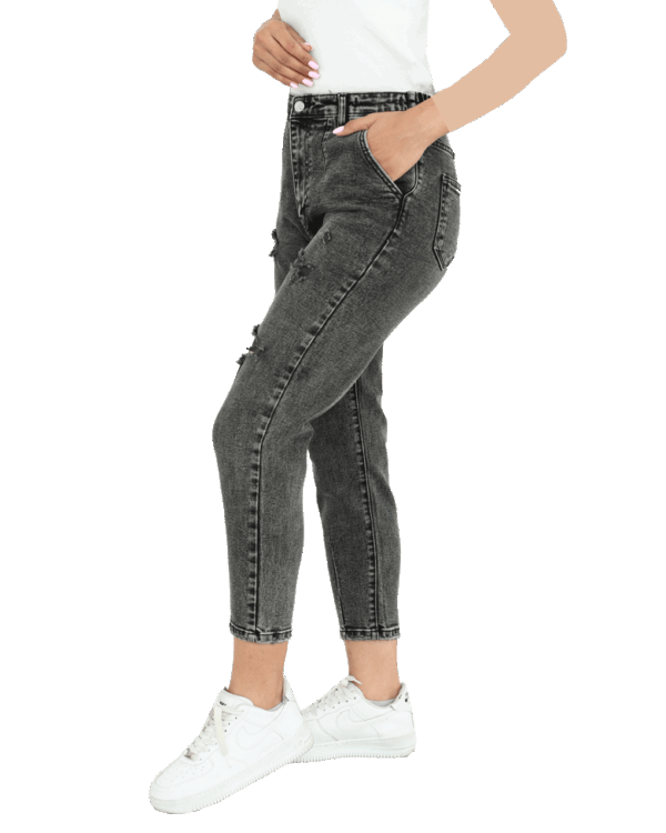 شلوار جین مام فیت زاپدار رویال - Image 7