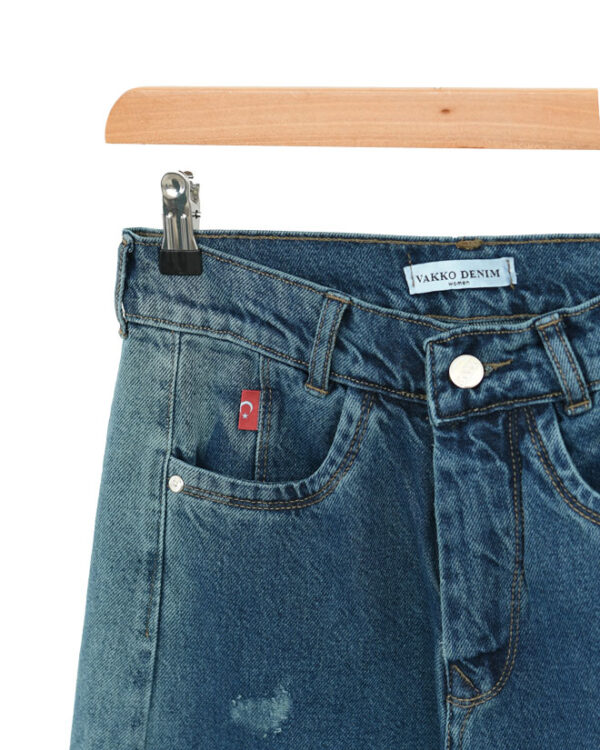 شلوار جین شافل آبی - Image 6