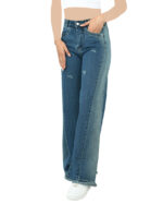 شلوار جین شافل آبی - Image 3