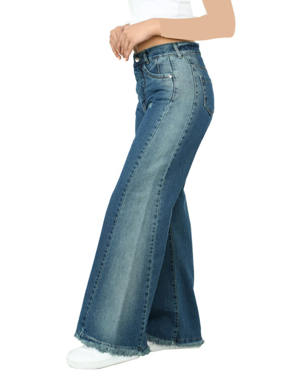 شلوار جین شافل آبی - Image 5