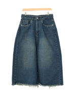 شلوار بگ کوتاه دمپا ریش آبی کدر