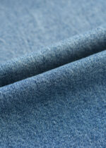 شلوار جین شورت بگ آبی پایین ریش - Image 2