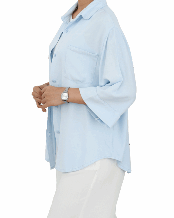 شومیز لینن اسلپ رنگی - Image 10