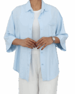 شومیز لینن اسلپ رنگی - Image 9