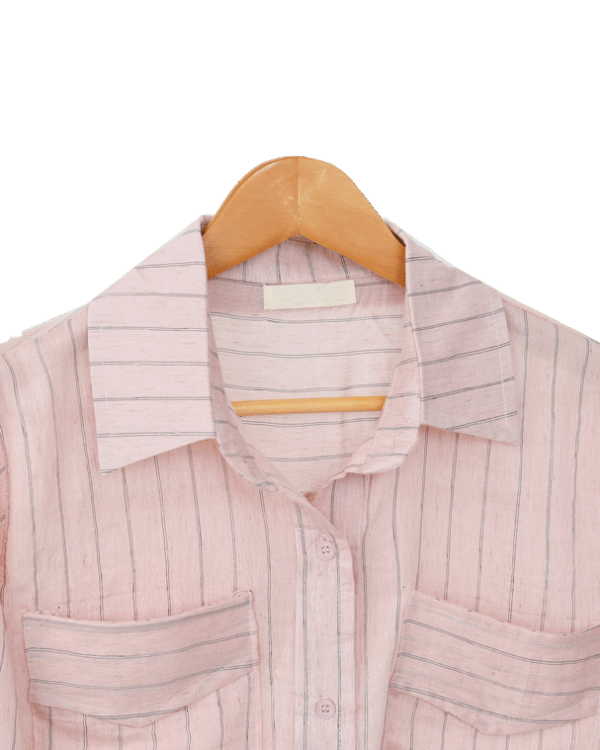 شومیز راه راه جیب پاکتی - Image 4