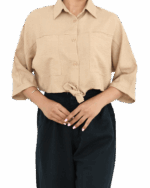 شومیز گره ای جیب دار - Image 9